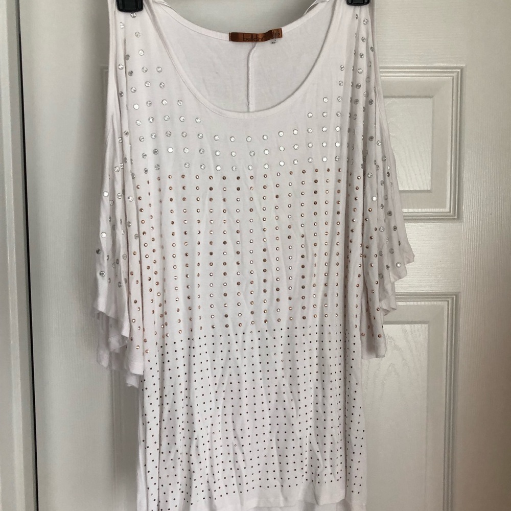 Cold Shoulder Flowy Rhinestone Top